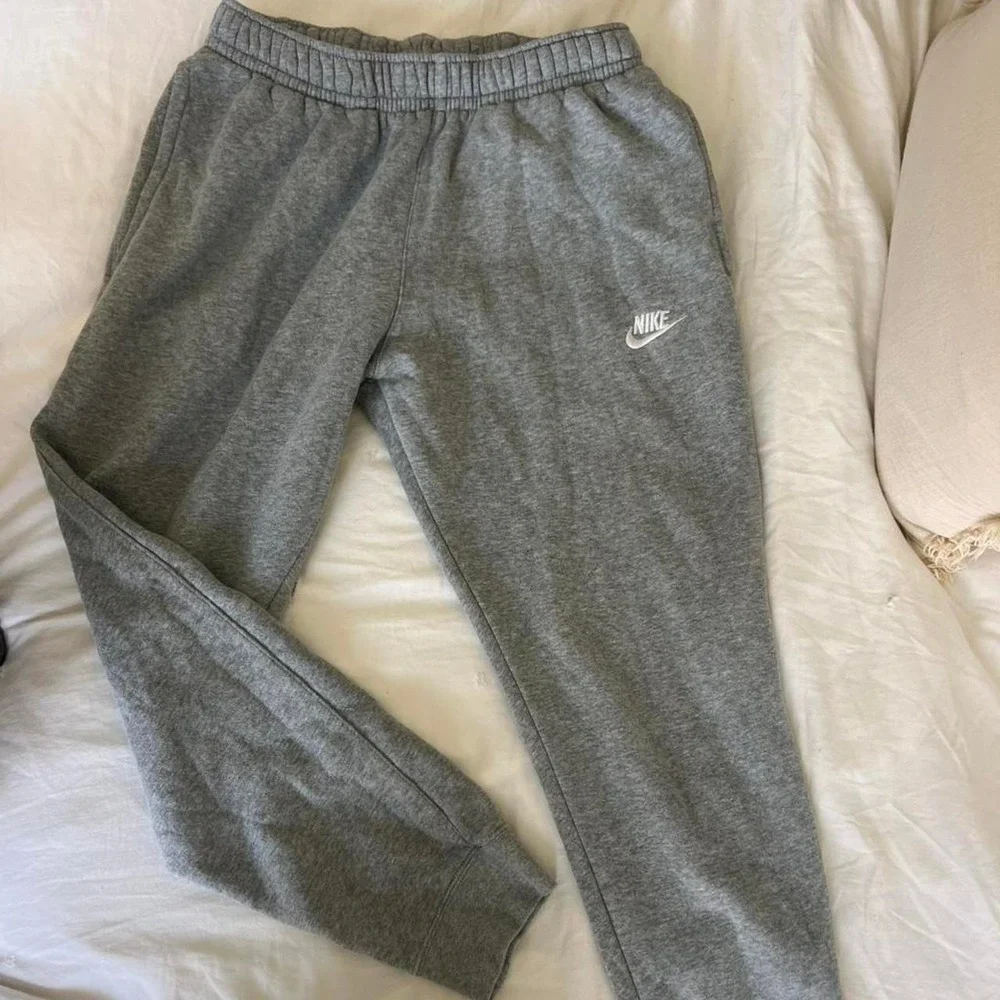 Nike Grey Cropped Sweatpants Fleece Joggers – S